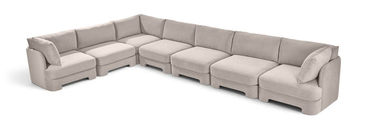 Hammond - Velvet Performance Fabric Upholstered 7 Piece Sectional - Ego Home Furniture