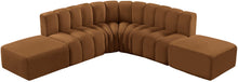 Load image into Gallery viewer, Arc - Velvet 6 Piece Corner Modular Sofa - Saddle

