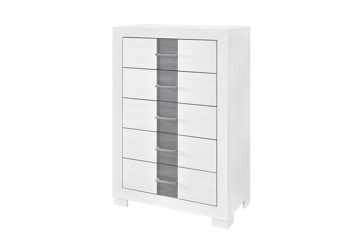 Optimus - 5 Piece Full Bedroom Set - White