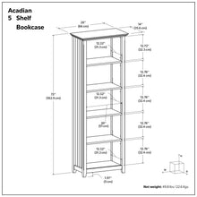 Load image into Gallery viewer, Acadian - 5 Shelf Bookcase, Handcrafted
