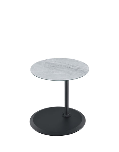Orbit - End Table With Height Adjustable Marble Textured Top - Gray