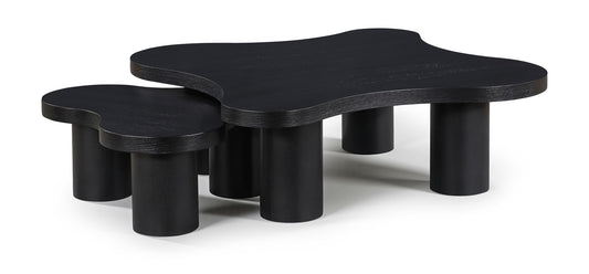 Cove - Oak Veneer And Solid Wood 2 Piece Coffee Table