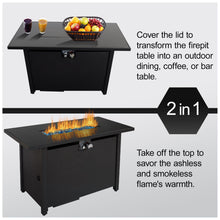 Load image into Gallery viewer, Outdoor Fire Pit Table With Lid High-Quality Materials - Black
