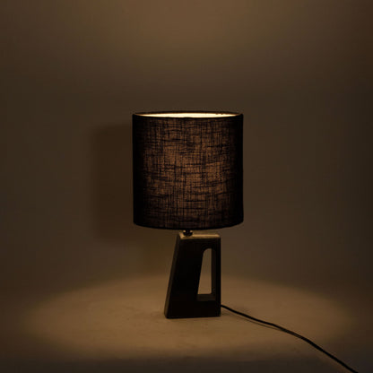 Vellum - Genuine Marble Base And Linen Textured Fabric Shade Table Lamp