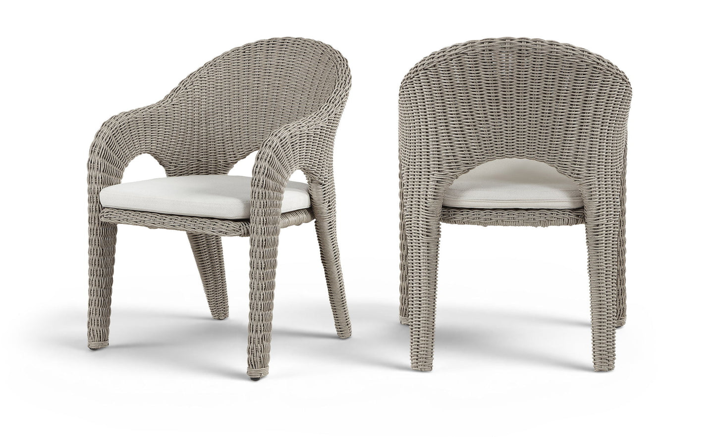 Seacrest - Olefin Water Resistant Fabric And Wicker Outdoor Patio Dining Chair