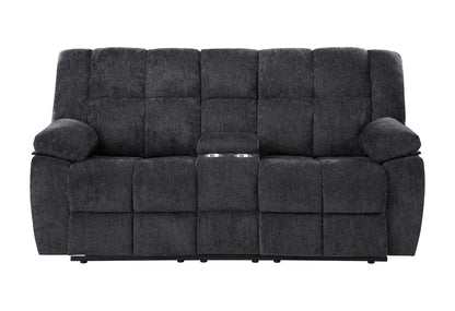 U6000 - 3 Piece Living Room Set (Reclining Sofa / Console Reclining Loveseat / Recliner) - Black