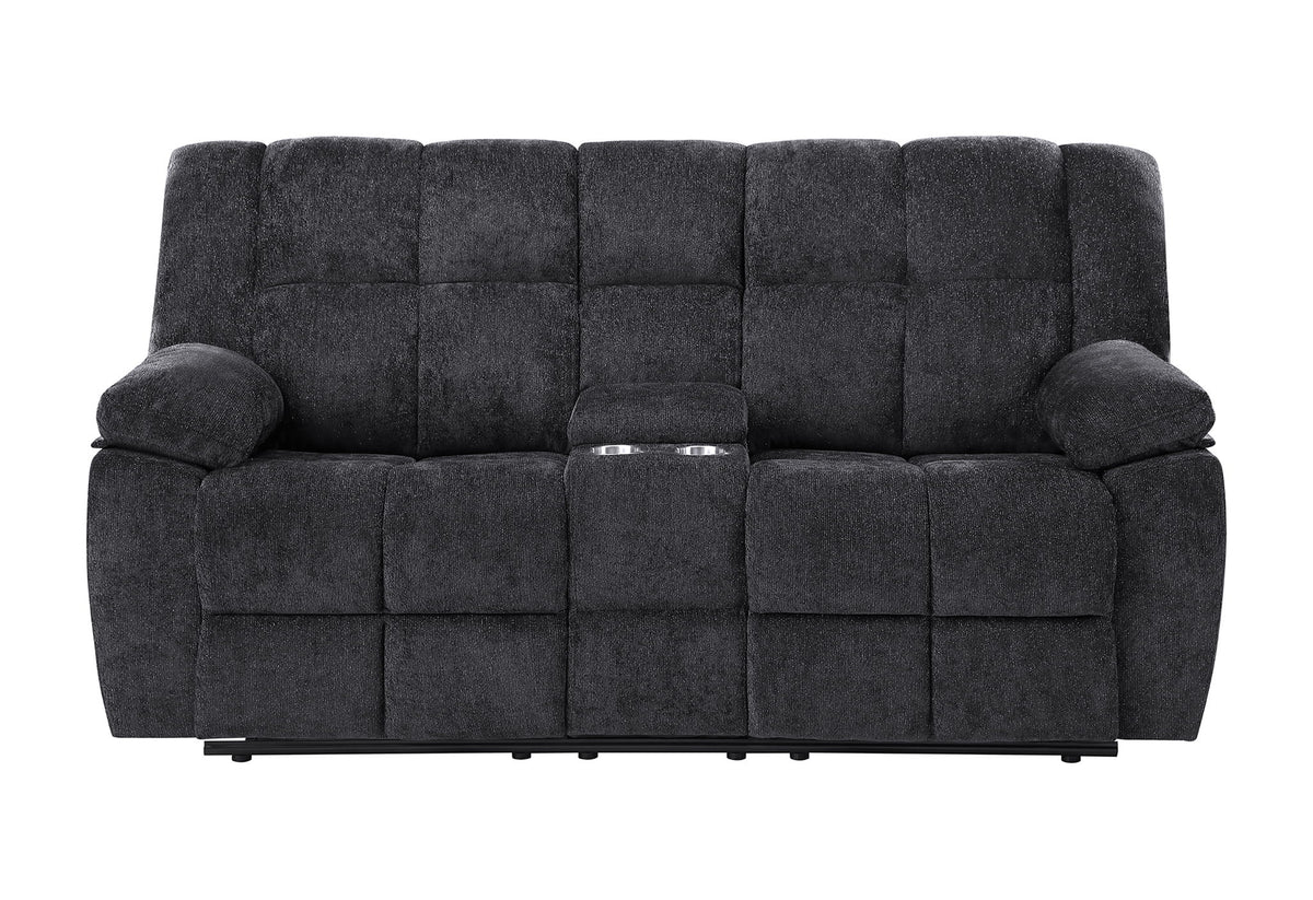 U6000 - Reclining Sofa / Console Reclining Loveseat - Black