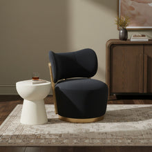 Load image into Gallery viewer, Elara - Velvet Upholstered Swivel Accent Chair - Stained Natural
