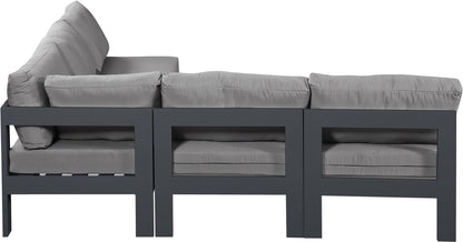 Nizuc - Outdoor Patio 5 Piece Modular Sectional With Gray Frame