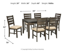 Load image into Gallery viewer, Rokane - Dining Room Table Set (Set of 7) - Brown
