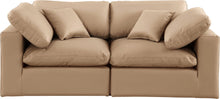 Load image into Gallery viewer, Comfy - Faux Leather Modular Sofa 2 Pieces - Tan
