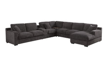 Load image into Gallery viewer, Celine - Corner Sectional Sofa With Right Facing Chaise, Cupholders, And Charging Ports - Gray
