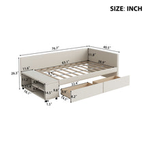 Load image into Gallery viewer, L Shaped Upholstered Platform Bed With Storage And Drawers
