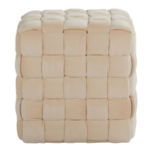 Load image into Gallery viewer, Square Braided Ottoman -

