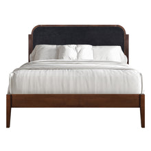 Load image into Gallery viewer, Hawthorne - 5/0 Queen Upholstered Platform Headboard - Walnut / Charcoal
