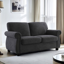 Load image into Gallery viewer, Soft Loveseat, Upholstered 2 Seater Couch, Loose Back Cushions And Turned Legs
