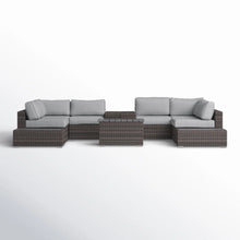 Load image into Gallery viewer, Wicker Sectional Seating Group With Cushions
