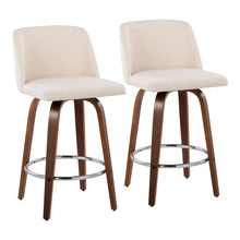 Load image into Gallery viewer, Toriano - Mid-Century Modern Fixed Height Counter Stool With Round Footrest (Set of 2)
