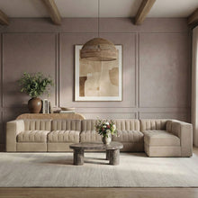 Load image into Gallery viewer, Rummi - Velvet Performance Fabric Upholstered 6 Piece Modular Sectional, L-Shaped (Right)
