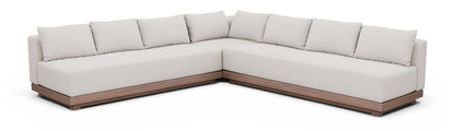 Solace - Olefin Performance Fabric 3 Piece Outdoor Patio Modular Sectional (2 Sofas & Corner Chair)