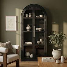 Load image into Gallery viewer, Corva - Solid Wood, Oak Veneer And Stainless Steel Storage Cabinet
