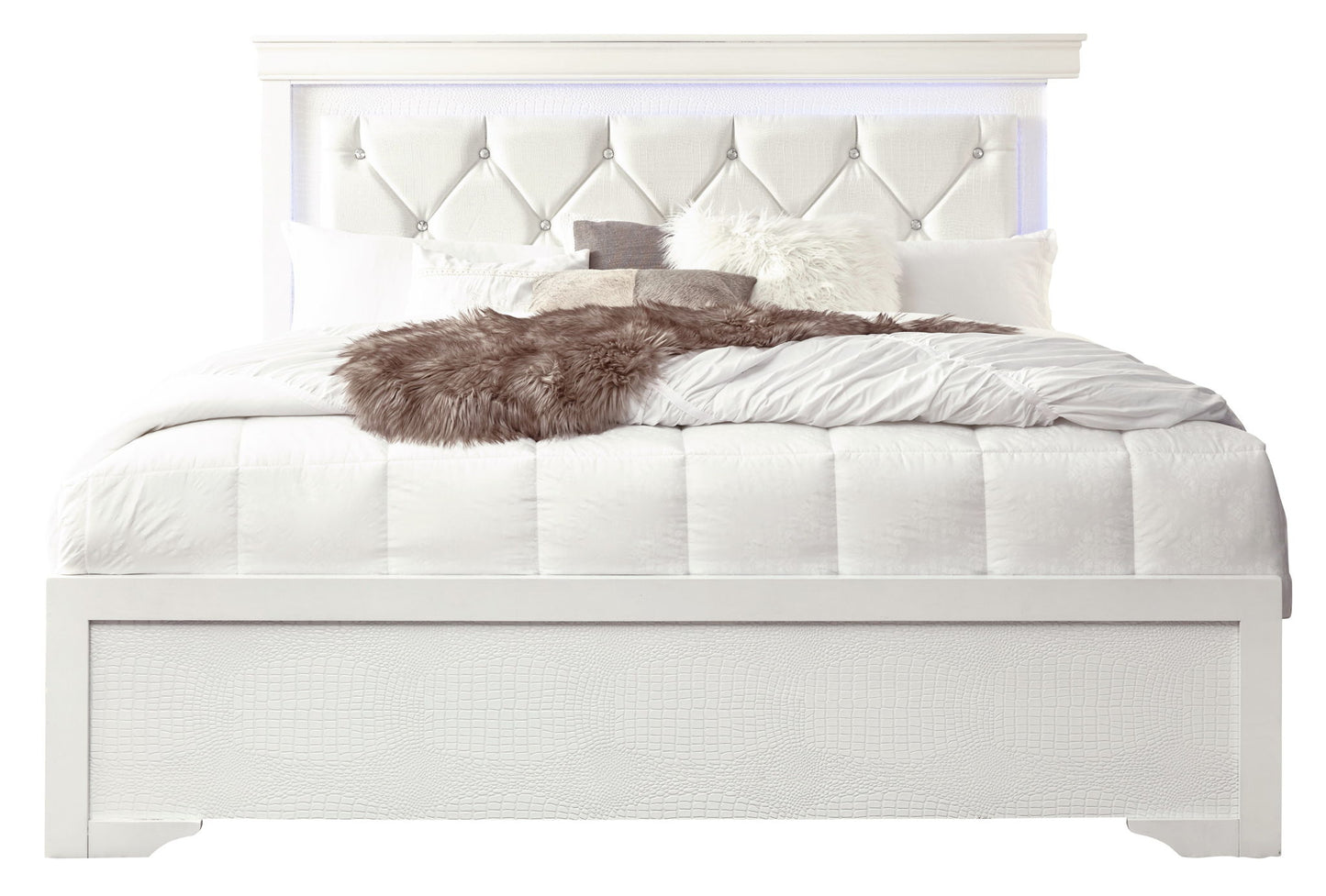 Pompei - Queen Bed / King Bed Side Rails - Metallic White