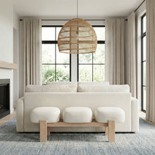 Load image into Gallery viewer, Woodcrest - Vegan Leather Upholstered Bench - Painted Natural Base
