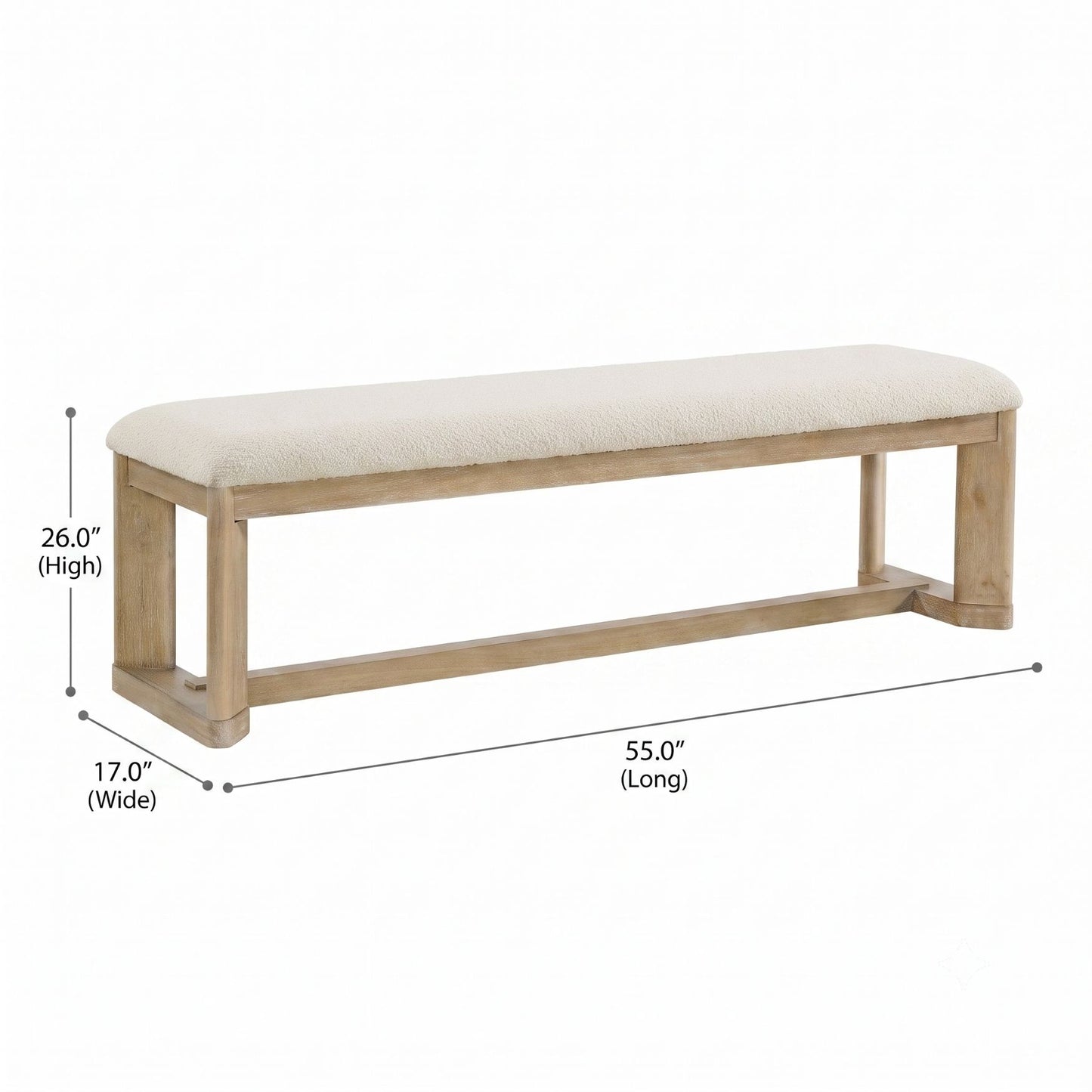 Backless Upholstered Dining Bench