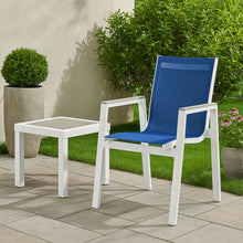Load image into Gallery viewer, Nizuc - Outdoor Patio Dining Arm Chair With White Frame And Gray Arms (Set of 2)
