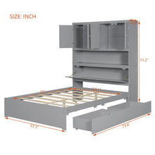 Load image into Gallery viewer, Platform Bed With USB, Storage Headboard &amp; Drawers
