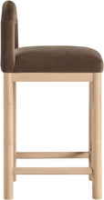 Load image into Gallery viewer, Conrad - Velvet Counter Stool With Natural Legs
