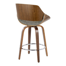 Load image into Gallery viewer, Fabrizzi - Mid Century Modern Fixed Height Counter Stool With Swivel With Round Footrest (Set of 2)
