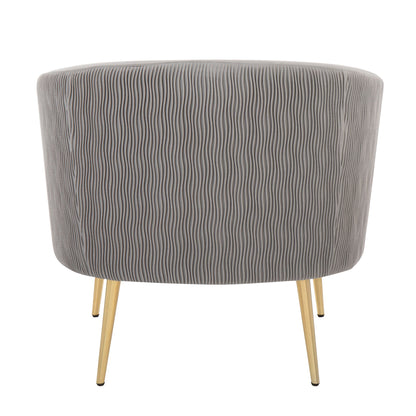 Tania - Pleated Waves Contemporary / Glam Chair - Silver