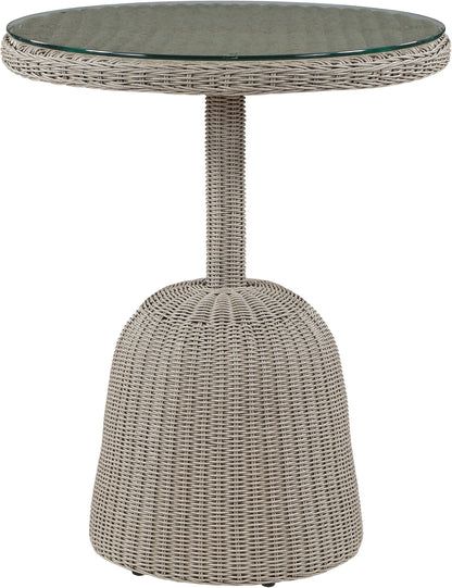 Seacrest - Tempered Glass Top And Wicker Outdoor Patio Counter Height Table