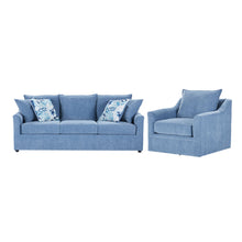Load image into Gallery viewer, Sylvie - 2 Piece Living Room Set (Sofa &amp; Chair) - Blue Slate
