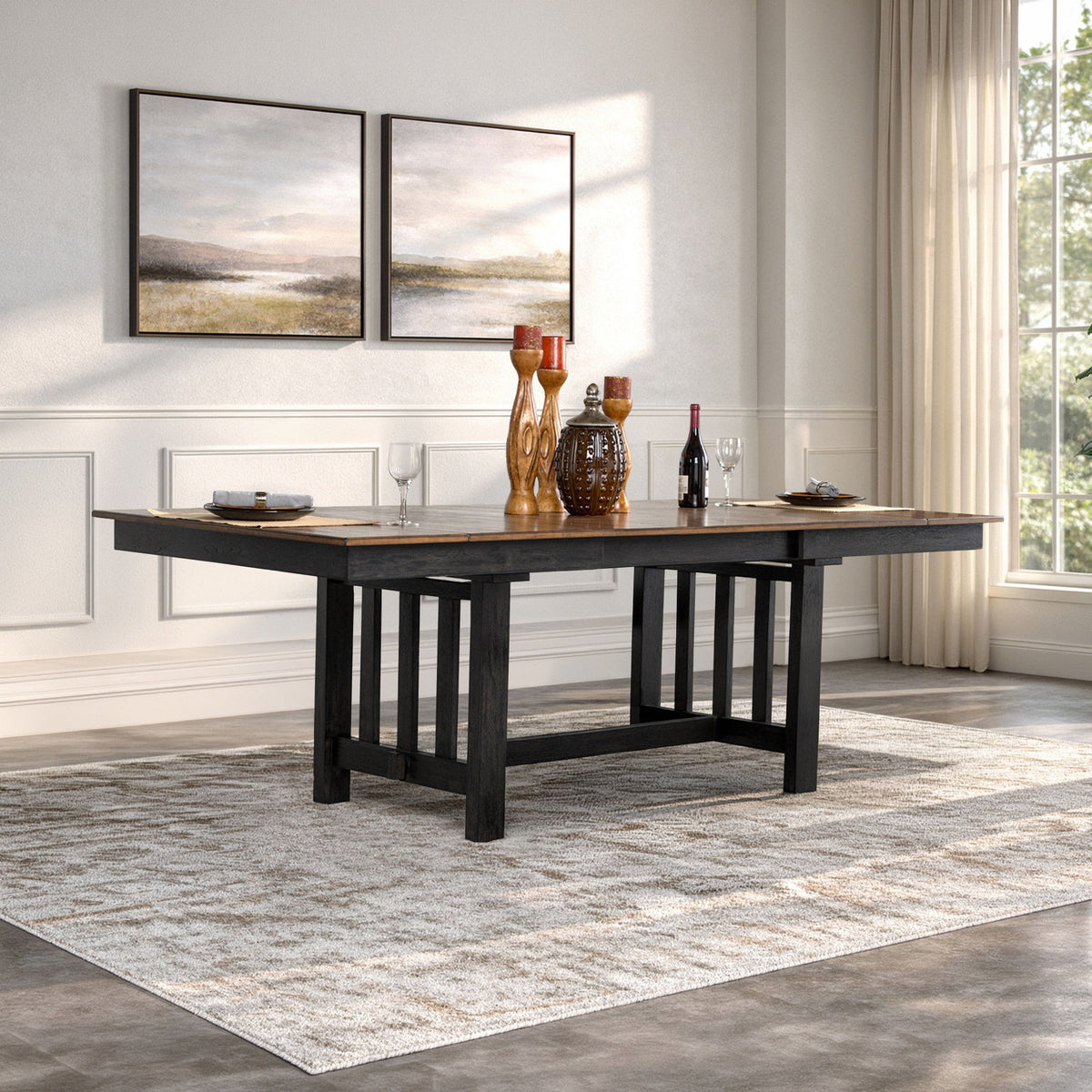 Harrisburg - Dining Table Top - Charcoal