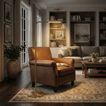 Load image into Gallery viewer, Verve - Floor Lamp With On / Off Switch Adjustable LED Round Base - Gold
