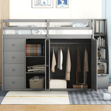 Load image into Gallery viewer, Loft Bed With Built In Wardrobes, Cabinets And Drawers
