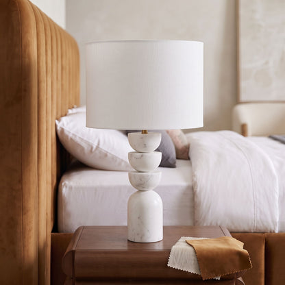 Opus - Linen Textured Fabric And Brass Table Lamp