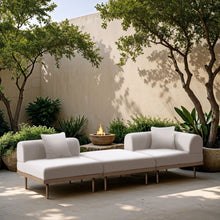 Load image into Gallery viewer, Laguna - 3 Piece Upholstered Outdoor Patio Modular Sofa With Backless Seat And 1 Arm
