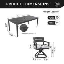 Load image into Gallery viewer, Modern Outdoor Patio Dining Set With Table And Chairs With Sunbrella Cushions
