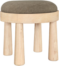 Load image into Gallery viewer, Larea - Linen Textured Fabric Ottoman - Natural Base
