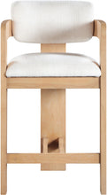 Load image into Gallery viewer, Sacha - Linen Stool With Natural Base
