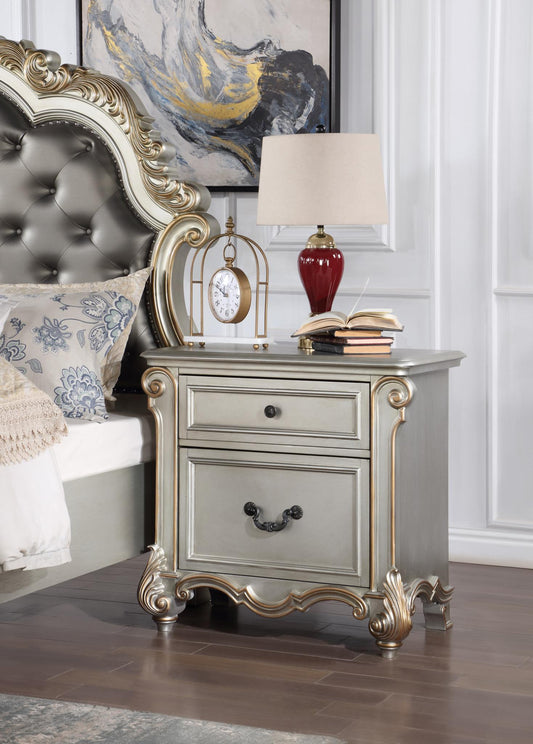 B060 - Nightstand - Antique Platinum