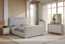 Load image into Gallery viewer, Elias - 5 Piece Queen Bedroom Set TV Footboard - Light Gray / Natural / White

