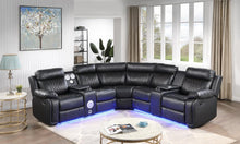Load image into Gallery viewer, U63 - Motion 3 Piece Sectional With Bluetooth Speaker - Black
