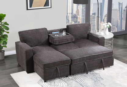 U0203 - Reversible Sofa Bed With USB - Dark Gray