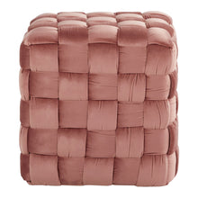 Load image into Gallery viewer, Square Braided Ottoman -
