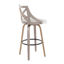 Load image into Gallery viewer, Charlotte - Farmhouse Fixed Height Barstool With Swivel &amp; Round Footrest (Set of 2) - Light Gray / Cream
