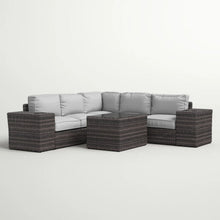 Load image into Gallery viewer, Modern Patio Rattan Sectional Set With Cushions

